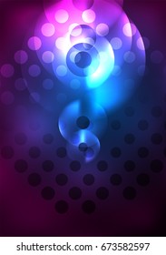 Glowing circles in the dark, futuristic vector abstract background design template