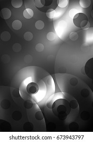 Glowing circles in the dark, futuristic vector abstract background design template