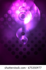 Glowing circles in the dark, futuristic vector abstract background design template