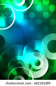 Círculos brillantes en la plantilla de diseño de fondo abstracto vectorial oscuro y futurista