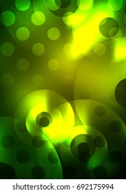 Glowing circles in the dark, futuristic vector abstract background design template