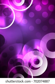Glowing circles in the dark, futuristic vector abstract background design template