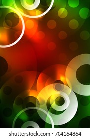 Glowing circles in the dark, futuristic vector abstract background design template