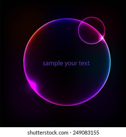 Glowing circles on black background