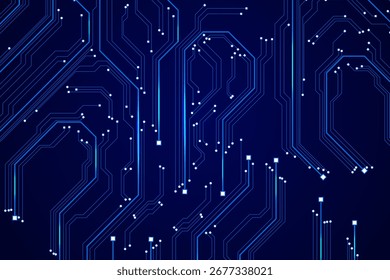 Placa de circuito brilhante Neon Padrão Futurista Tecnologia Design