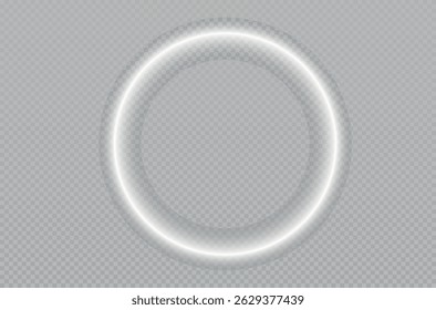 Fondo circular brillante. Círculo de luz remolino blanco. Efecto de luz de línea blanca curva. Círculo de velocidad blanco brillante