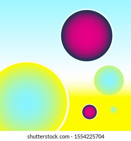 Glowing Circular Orbs on Gradient Background Vector 