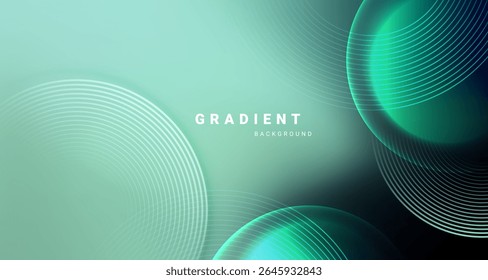 Glowing circular waves on abstract gradient background