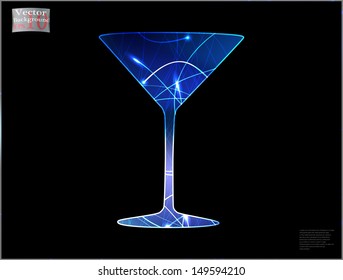 glowing cocktail martini