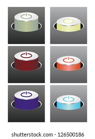 Glowing colored buttons (3 color, on and off state)