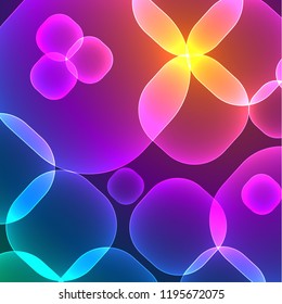 Glowing colored squares, modern abstract background, vector technology