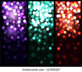 Glowing colorful christmas backgrounds. Vector eps10.