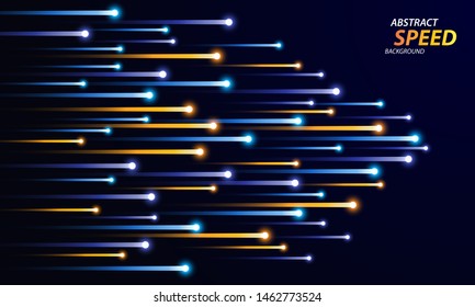 Glowing colorful fast motion speed lines background. Modern technology speed concept.