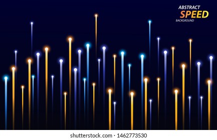 Glowing colorful fast motion speed lines background. Modern technology speed concept.