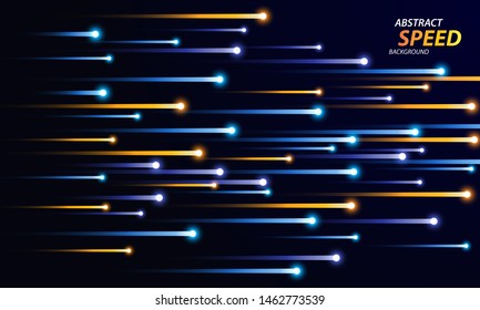 Glowing colorful fast motion speed lines background. Modern technology speed concept.