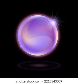 Glowing colorful magic sphere illustration on a black background