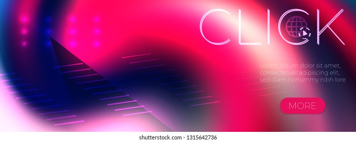 Glowing colorful smoke effect blurred abstract background with trendy geometric elements. Vector template. Modern mockup