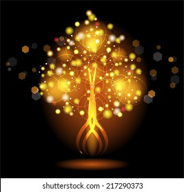 Glowing colorful tree 