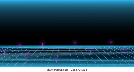 Glowing colors wave with motion dots and lines. Abstract digital background. Concept connection big data. Futuristic technology backdrop. 3D rendering.