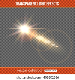 Glowing comet over transparent background