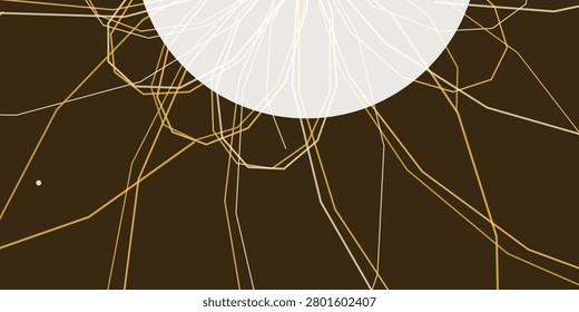 Glowing cosmic lines radiate from a bright central orb in a dark space setting, creating an abstract cosmic web effect.