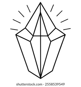 Glowing Crystal Hand Vector Illustration.