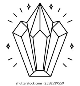 Glowing Crystal Hand Vector Illustration.