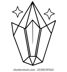 Glowing Crystal Hand Vector Illustration.