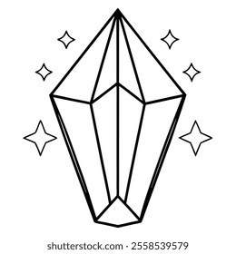 Glowing Crystal Hand Vector Illustration.
