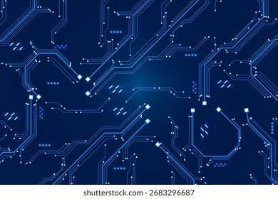 Fondo brillante del circuito cibernético para la Tecnología y la IA