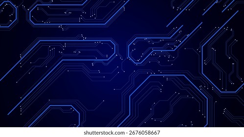 Glowing Cyber Circuit Board Background in Futuristic Style