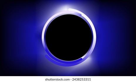 Glowing dark blue background with black circle presentation background