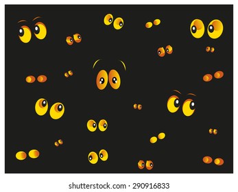 Glowing in the dark spooky green cat eyes vector