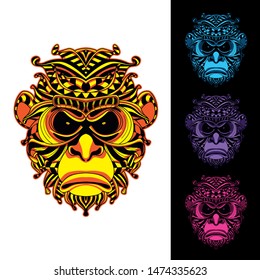 glowing decorative monkey from pattern