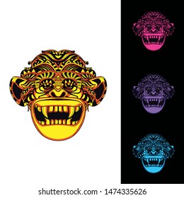 glowing decorative monkey from pattern