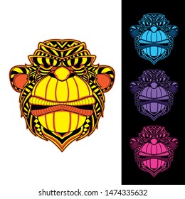 glowing decorative monkey from pattern