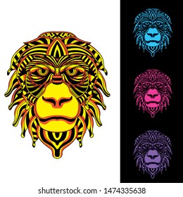 glowing decorative monkey from pattern