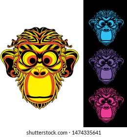 glowing decorative monkey from pattern