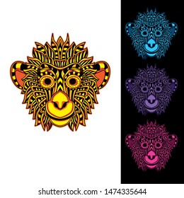 glowing decorative monkey from pattern