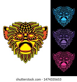 glowing decorative monkey from pattern