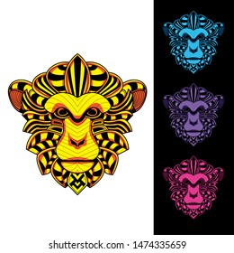 glowing decorative monkey from pattern