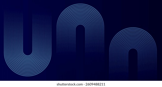 Glowing diagonal curve gradient lines with blue abstract gradient background. Dynamic shapes composition pattern. 
