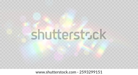 A glowing diagonal rainbow with a soft pastel gradient on a transparent background. Crystalline reflections add a mystical shimmer, making it perfect for fantasy compositions.
