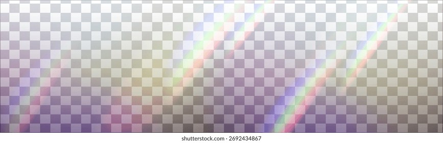 Brillante superposición de diamantes con luz de prisma refractada. Los tonos Abstractas del arco iris crean un fondo de ensueño y un fondo brillante de la superposición del prisma.