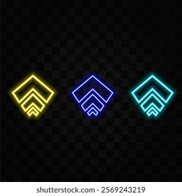 Glowing digital arrow background in line style.