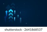 a glowing digital Arrows and layered arrows, this image conveys a sense of advanced technology and smart analytics. symbolizing business or personal growth and arrow concept vector