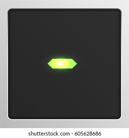 Glowing digital character from a typeface on a screen, vector illustration