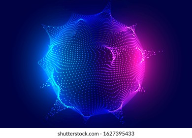 glowing digital particle sphere technology background design