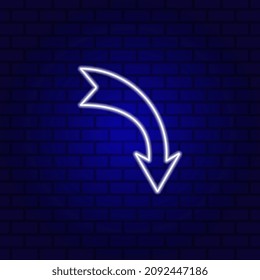 Glowing directional arrow neon sign. Vector illustration.