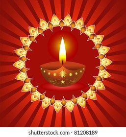 Glowing Diwali Lamp Background